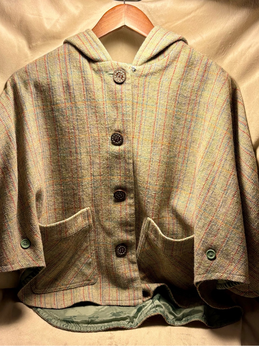 Paul & Joe for Target Hooded Plaid Cape Jacket | Tweed Poncho Coat